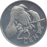 1973 SILVER PROOF 25 CENTS BRITISH VIRGIN ISLANDS