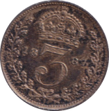 1887 THREEPENCE ( EF )