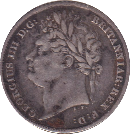 1824 SIXPENCE ( VF )