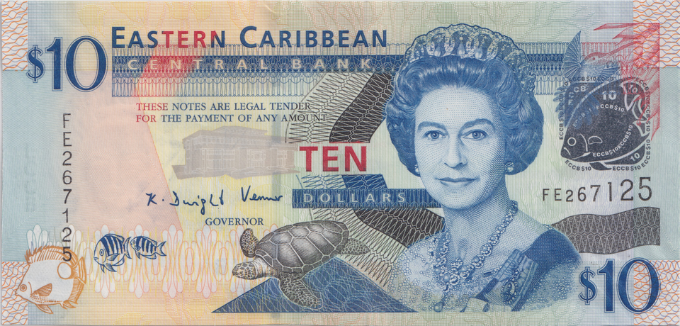 1992 10 DOLLARS EASTERN CARIBBEAN BANKNOTE REF-1752