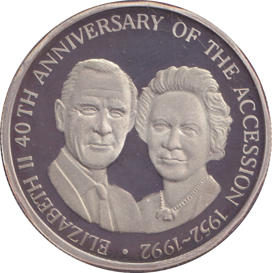 1993 SILVER PROOF 20 CROWN ELIZABETH II 40TH ANNIVERSARY OF ACCESSION