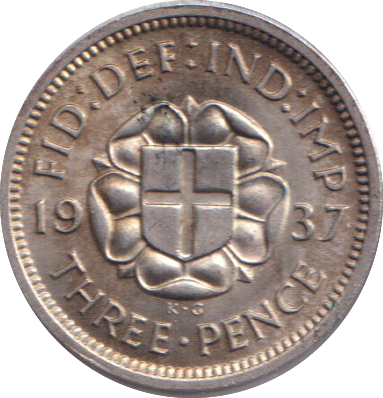 1937 THREEPENCE ( UNC )