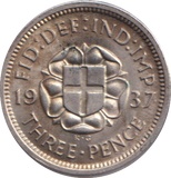 1937 THREEPENCE ( UNC )
