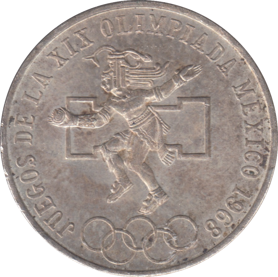 1968 SILVER MEXICO 25 PESTAS