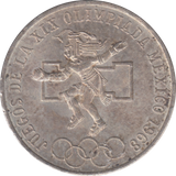 1968 SILVER MEXICO 25 PESTAS