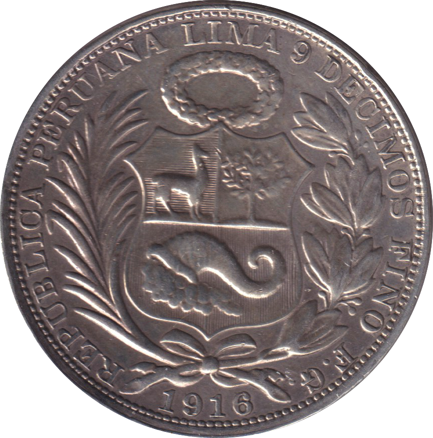 1916 SILVER 1 SOL PERU