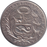 1916 SILVER 1 SOL PERU