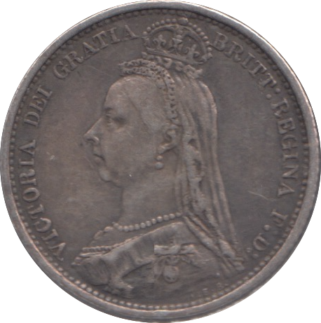 1887 SIX PENCE ( VF )