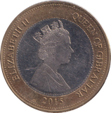 2015 TWO POUND DOLPHINS GIBRALTAR