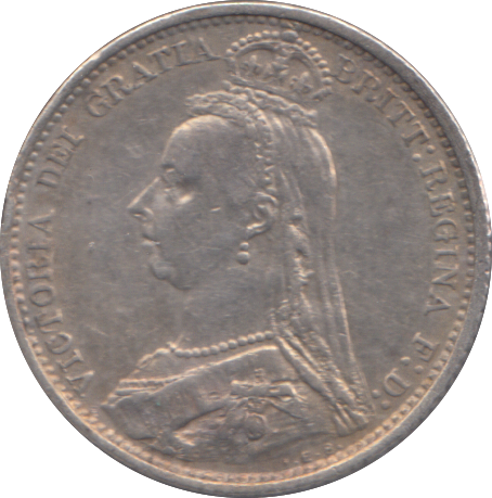 1887 SIXPENCE (  GF )