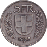 1935 5 FRANC SWITZERLAND