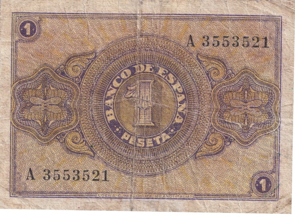 1937 1 PESTA SPAIN BANKNOTE REF-1862