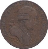 1792 WILKINSONS HALF PENNY TOKEN