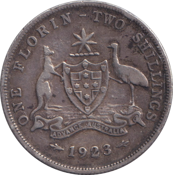 1923 SILVER 2 SHILLINGS AUSTRALIA