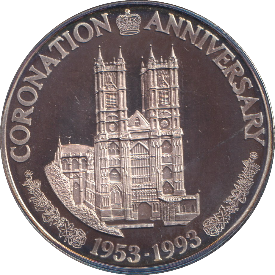 1993 SILVER PROOF 20 CROWN CORONATION ANNIVERSARY
