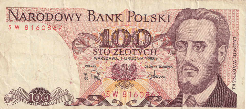 1883 POLAND 100 ZLOTYCH BANKNOTE REF-1665