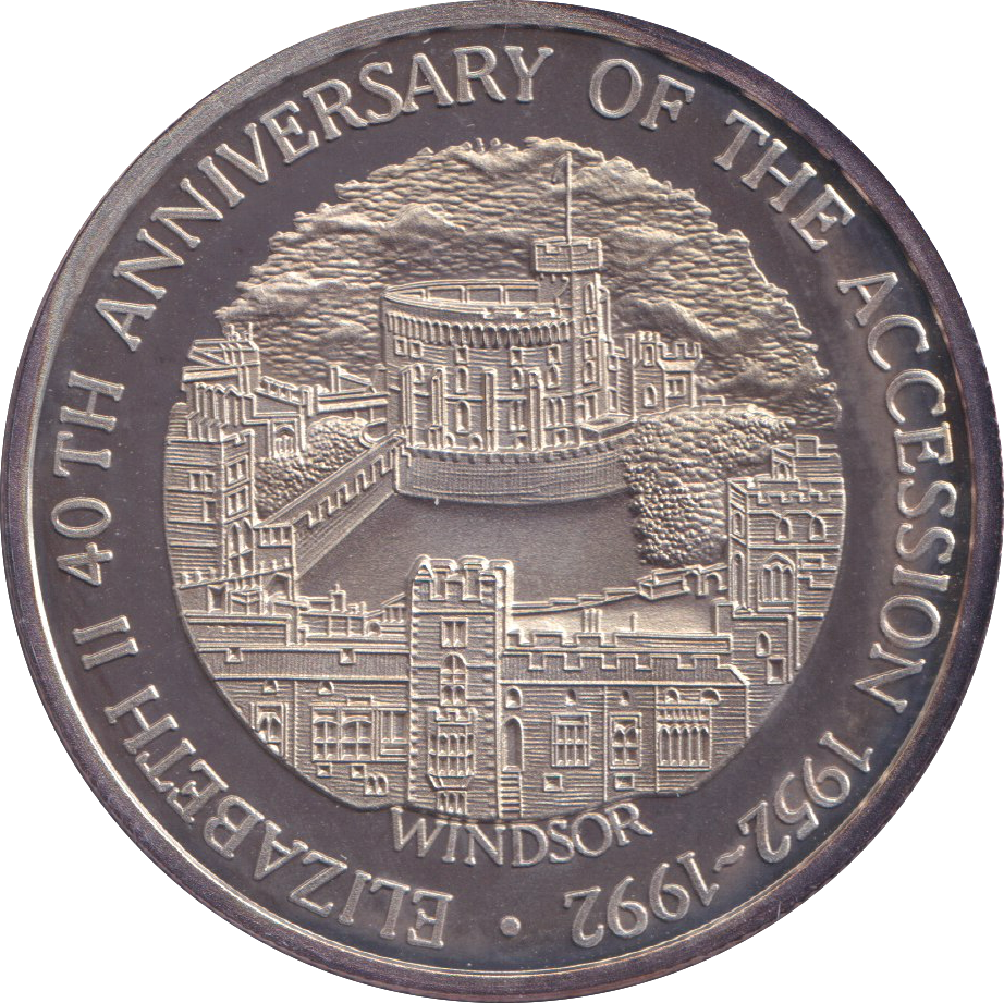 1993 SILVER PROOF 20 CROWN ELIZABETH II 40TH ANNIVERSARY OF ACCESSION