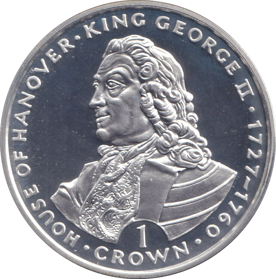 1993 SILVER PROOF ONE CROWN KING GEORGE II