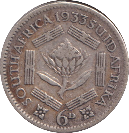 1933 SOUTH AFRICA SIXPENCE