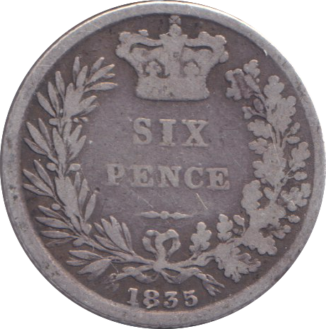 1835 SIXPENCE ( FINE )
