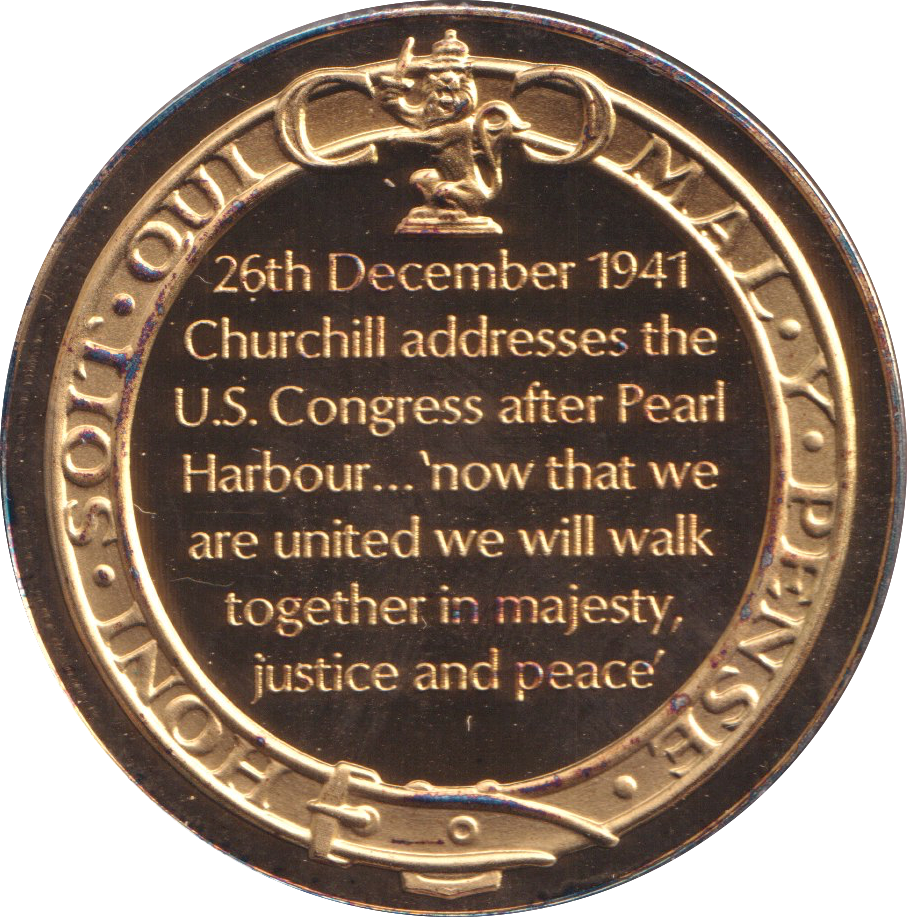1974 SILVER GOLD PLATED WINSTON CHURCHILL U.S. CONGRESS MEDALLION