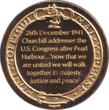 1974 SILVER GOLD PLATED WINSTON CHURCHILL U.S. CONGRESS MEDALLION