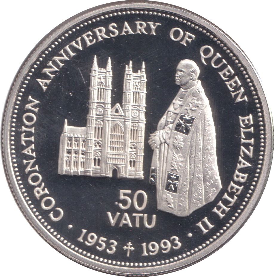 1993 SILVER PROOF FIFTY VATU VANUATU
