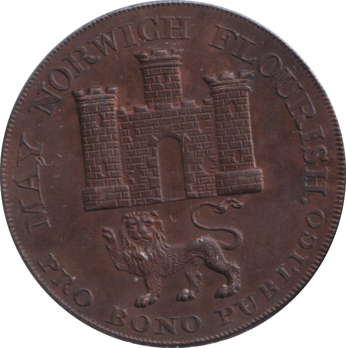 1792 HALF PENNY TOKEN NORWICH