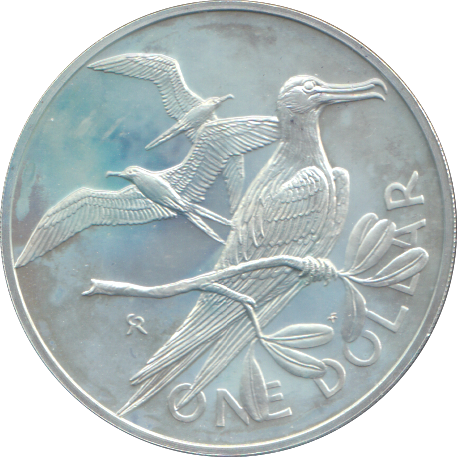 1973 SILVER PROOF 1 DOLLAR BRITISH VIRGIN ISLANDS