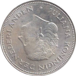 1970 SILVER NETHERLANDS 10 GULDEN
