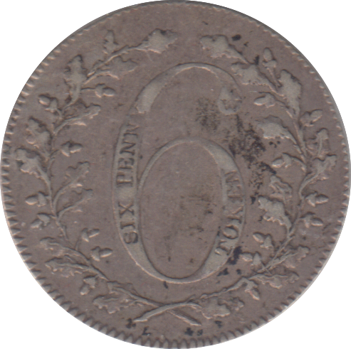 1812 LINCOLN SILVER SIXPENCE TOKEN