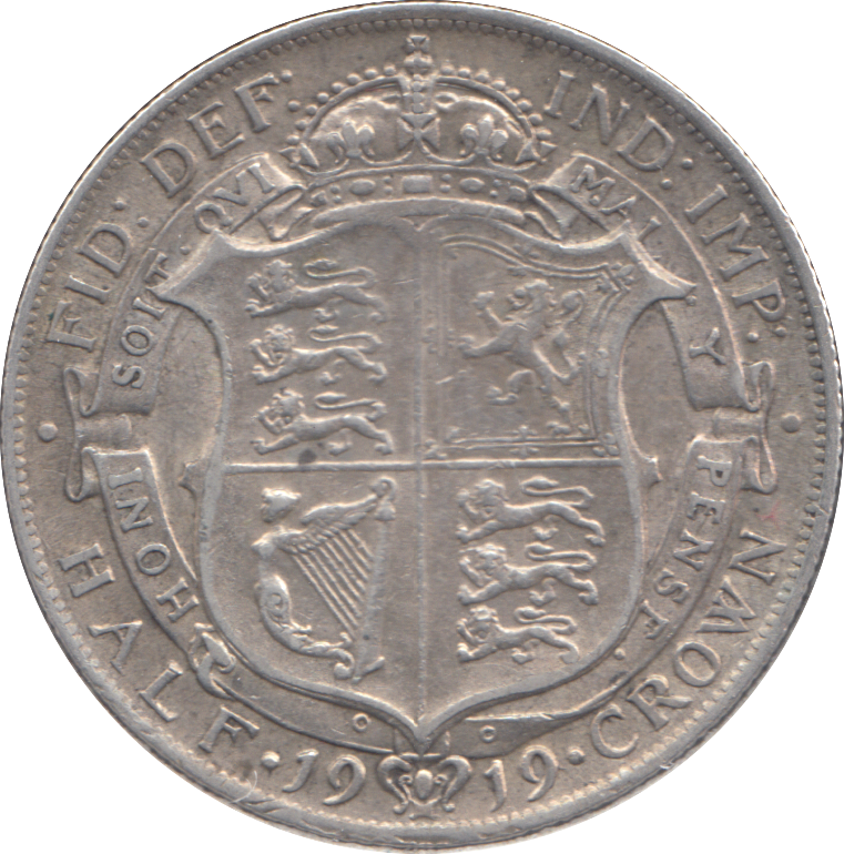 1919 HALFCROWN ( VF )