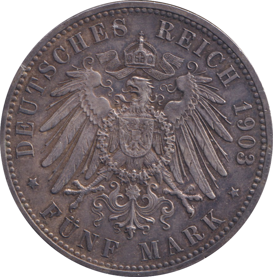 1903 SILVER SAXE WEIMAR EISENACH 5 MARK