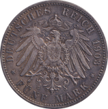 1903 SILVER SAXE WEIMAR EISENACH 5 MARK