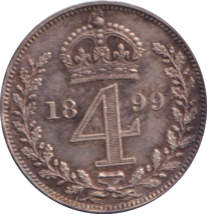 1899 AUNC MAUNDY FOURPENCE