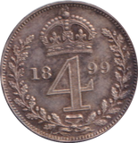 1899 AUNC MAUNDY FOURPENCE