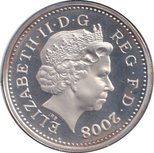 2008 SILVER PROOF GOLD PLATED £1