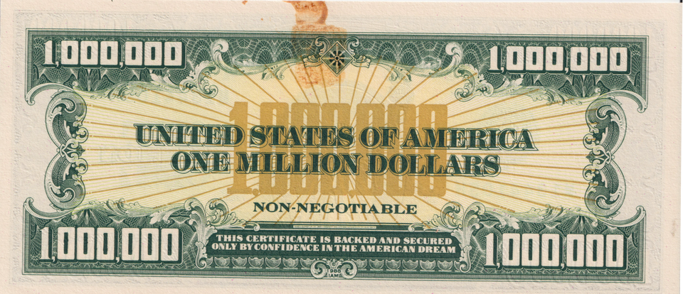 1988 USA FANTASY 1,000,000 DOLLAR BANKNOTE REF-1749