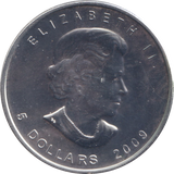 2009 1 OZ .999 FINE SILVER 5 DOLLARS CANADA