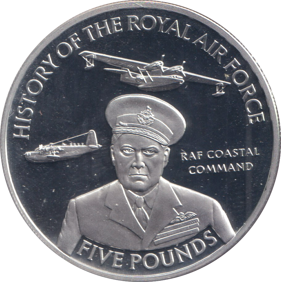 2008 SILVER PROOF RAF COMMAND FIVE POUNDS JERSEY