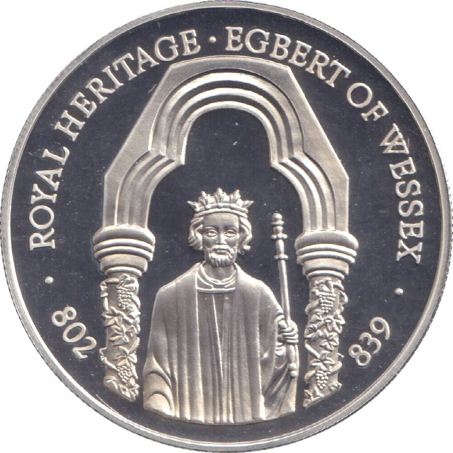 1996 SILVER PROOF TWO POUND ROYAL HERITAGE EGBERT OF WESSEX