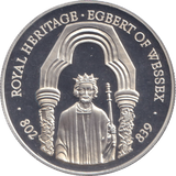 1996 SILVER PROOF TWO POUND ROYAL HERITAGE EGBERT OF WESSEX