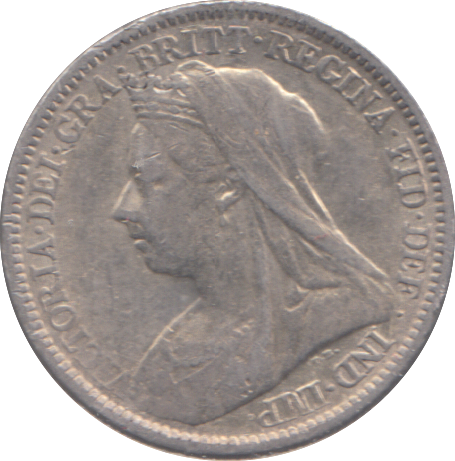 1900 SIXPENCE ( FINE )