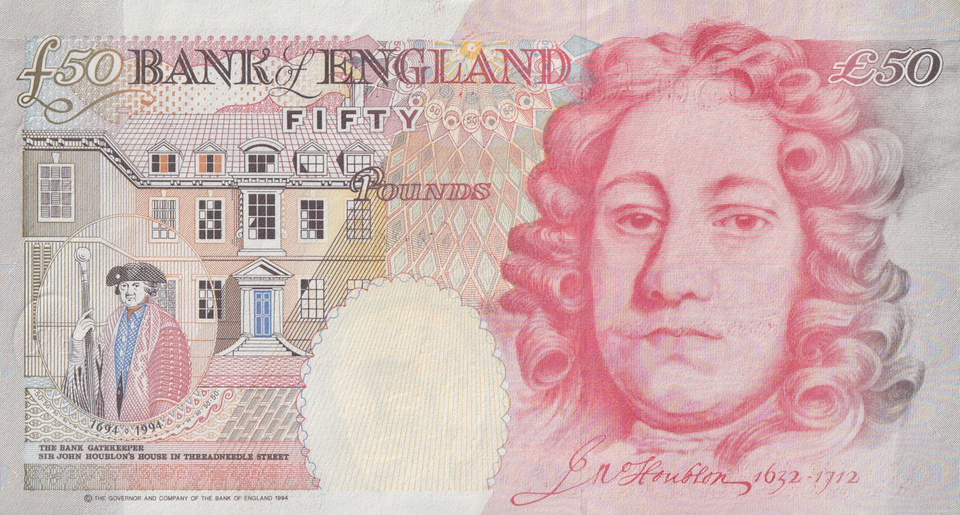 FIFTY POUNDS BANKNOTE KENTFIELD REF £50-30 ( UNC )