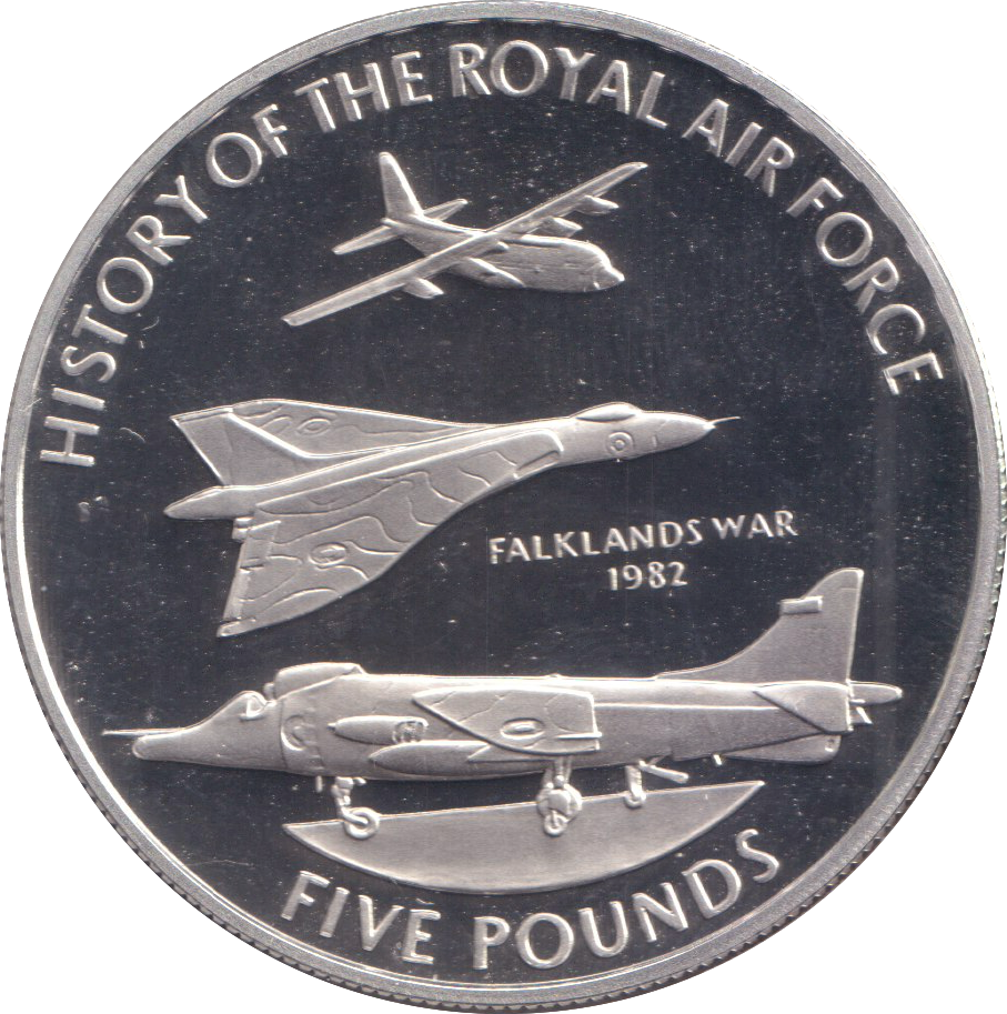 2008 SILVER PROOF FALKLANDS WAR FIVE POUNDS GUERNSEY