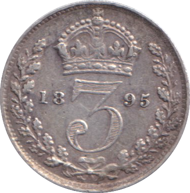 1895 THREEPENCE ( VF )