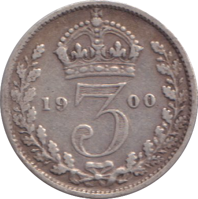 1900 THREEPENCE ( VF )