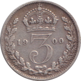 1900 THREEPENCE ( VF )