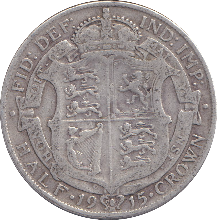 1915 HALFCROWN ( FINE )