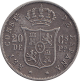 1885 SILVER 20 CENTAVOS SPAIN